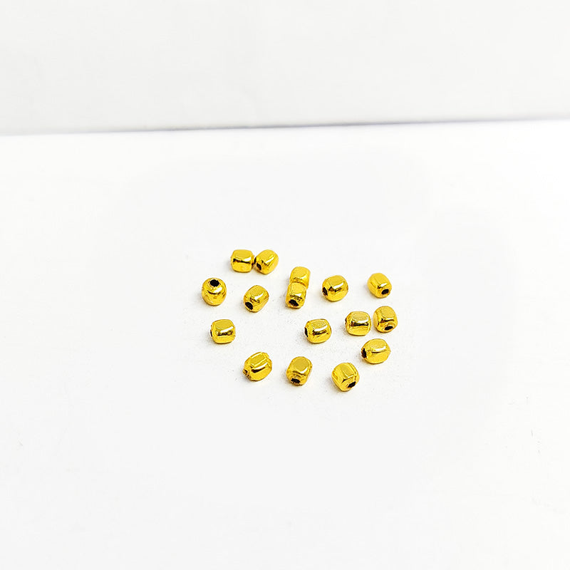 Elegant 18K Gold Overlay India Round Spacer Beads For Jewelry With Polished Finish Handcrafted In India