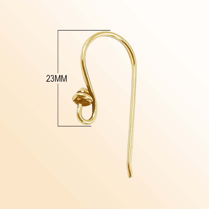 Elegant 18K Gold Overlay India Earwire With Bead Accent For Jewelry Handcrafted In India
