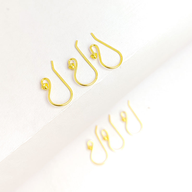 Elegant 18K Gold Overlay India Earwire With Bead Accent For Jewelry Handcrafted In India