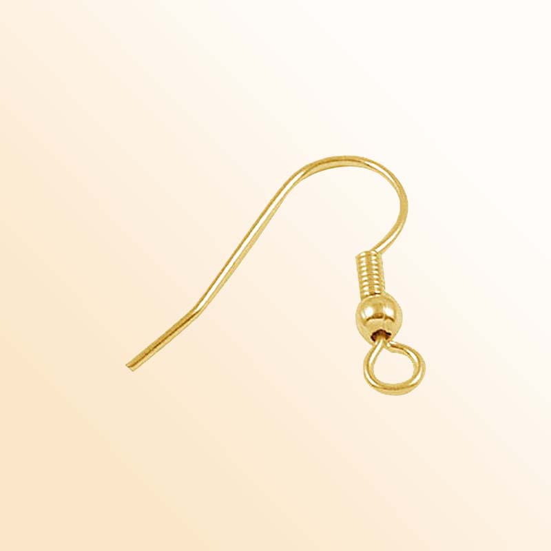 Elegant 18K Gold Overlay India Earwire With Ball And Coil Accent For Designer Jewelry Handcrafted In India