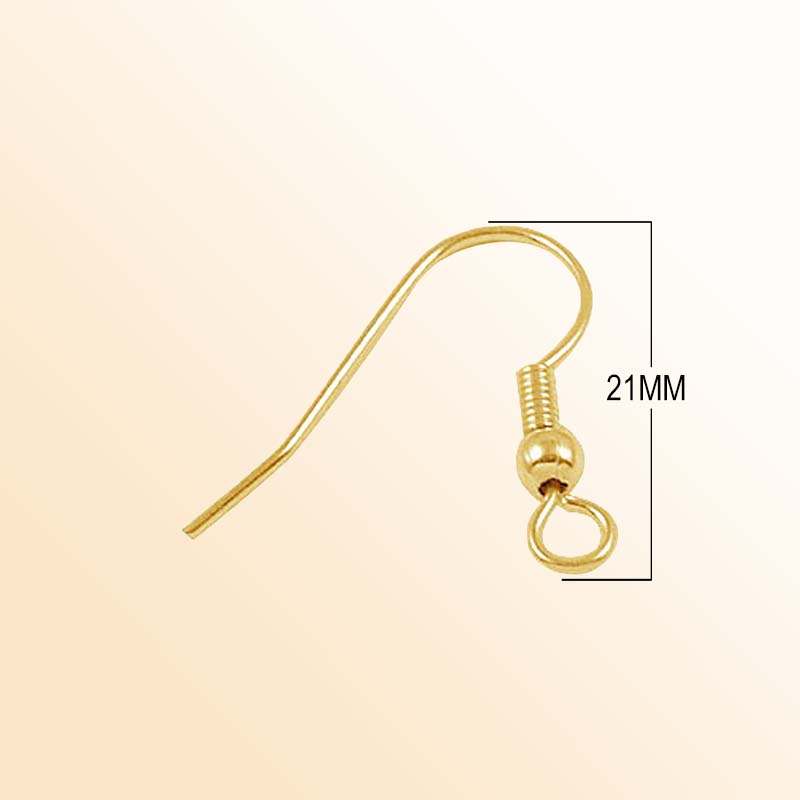 Elegant 18K Gold Overlay India Earwire With Ball And Coil Accent For Designer Jewelry Handcrafted In India