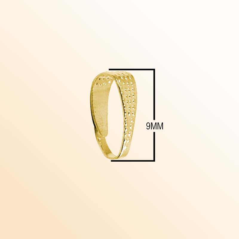 Elegant 18K Gold Overlay India Textured Pendant Bail For Designer Jewelry Handcrafted In India