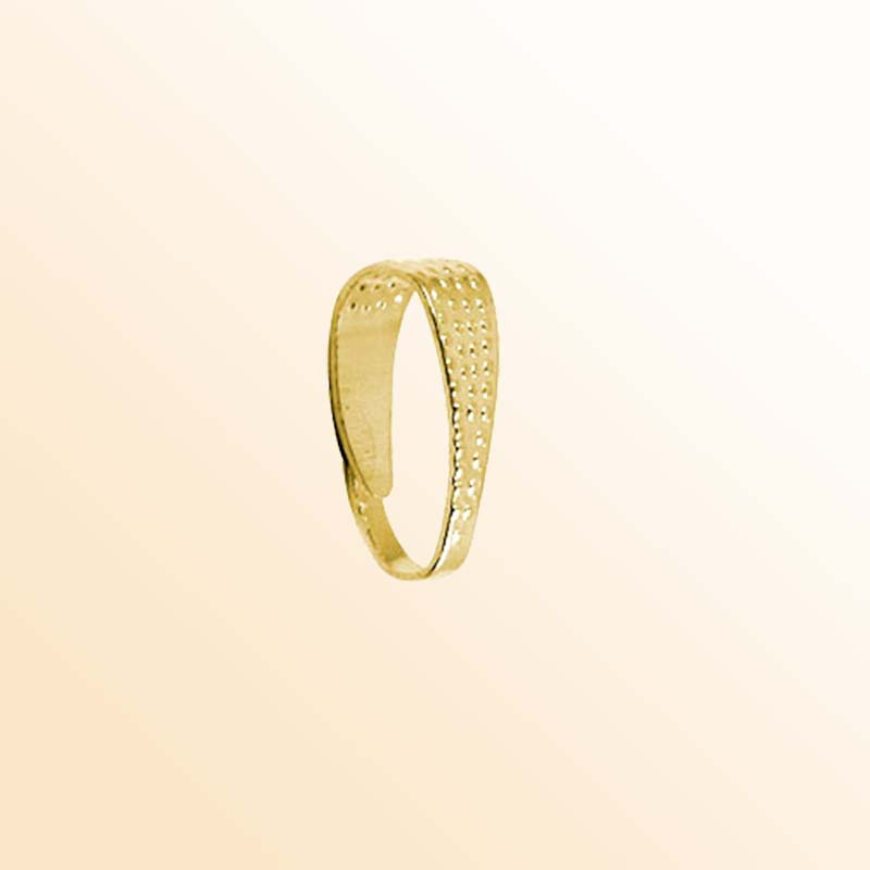 Elegant 18K Gold Overlay India Textured Pendant Bail For Designer Jewelry Handcrafted In India
