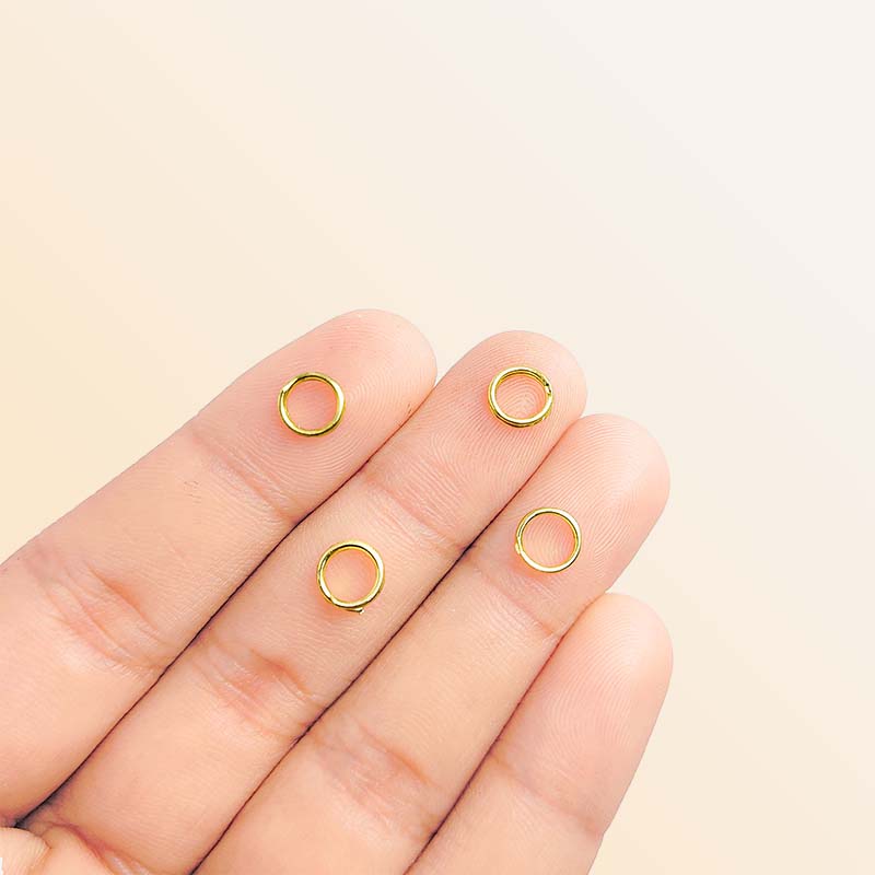 Elegant 18K Gold Overlay India Split Jump Ring For Designer Jewelry Handcrafted In India