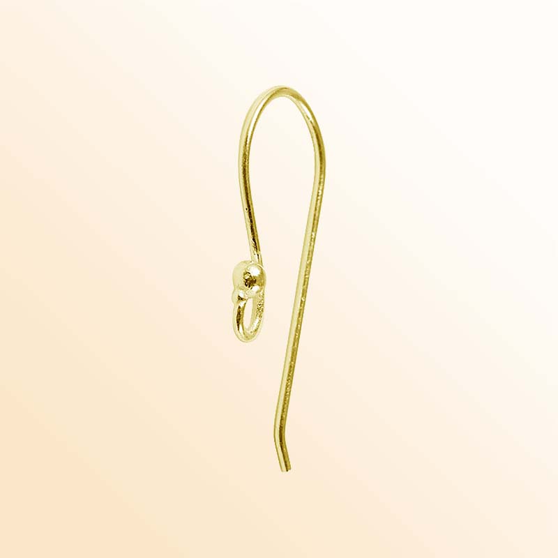 Elegant 18K Gold Overlay India Leverback Earwire With Floral Motif For Designer Earrings Handcrafted In India