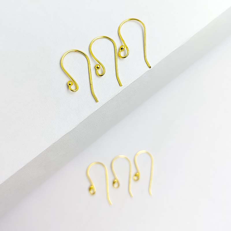 Elegant 18K Gold Overlay India Leverback Earwire With Floral Motif For Designer Earrings Handcrafted In India