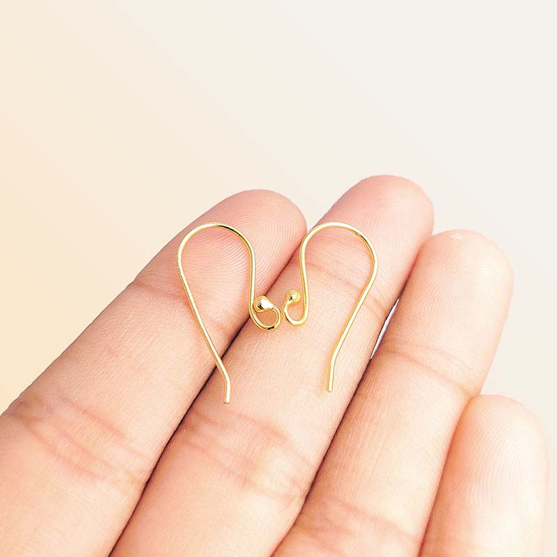 Elegant 18K Gold Overlay India Leverback Earwire With Floral Motif For Designer Earrings Handcrafted In India