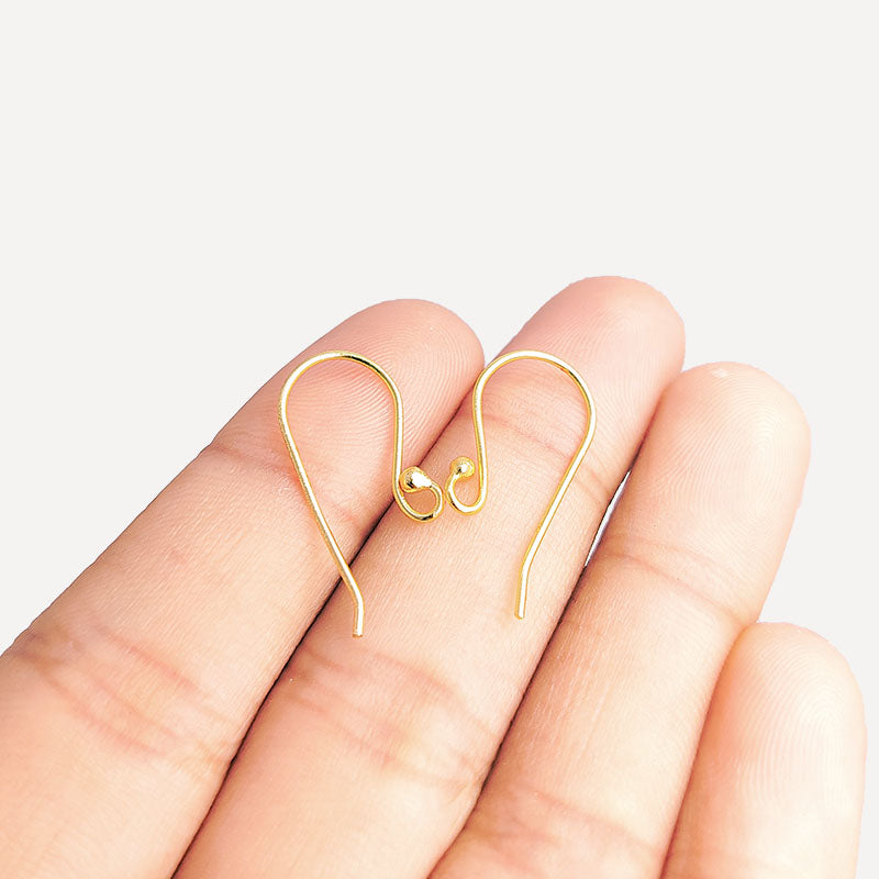 Elegant 18K Gold Overlay India Leverback Earwire With Floral Motif For Designer Earrings Handcrafted In India