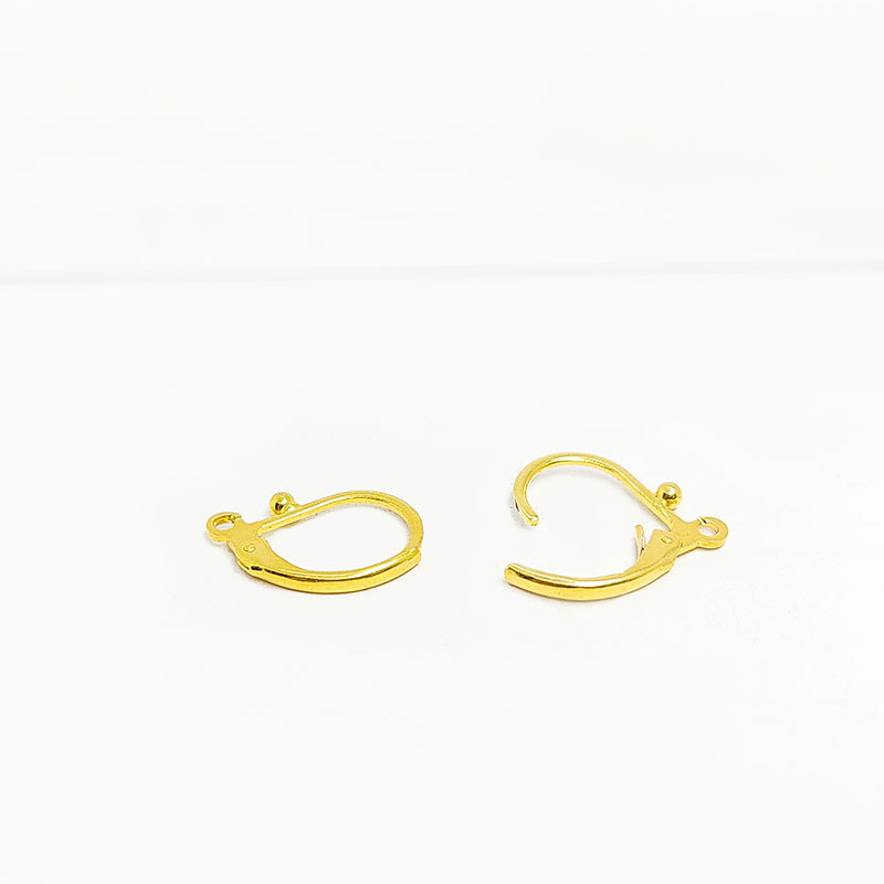Elegant 18K Gold Overlay India Leverback Earwire With Bead Accent For Designer Earrings Handcrafted In India
