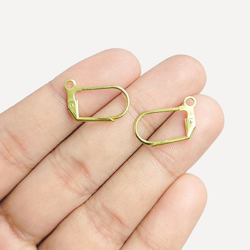 Elegant 18K Gold Overlay India Leverback Earwire For Designer Earrings Handcrafted In India