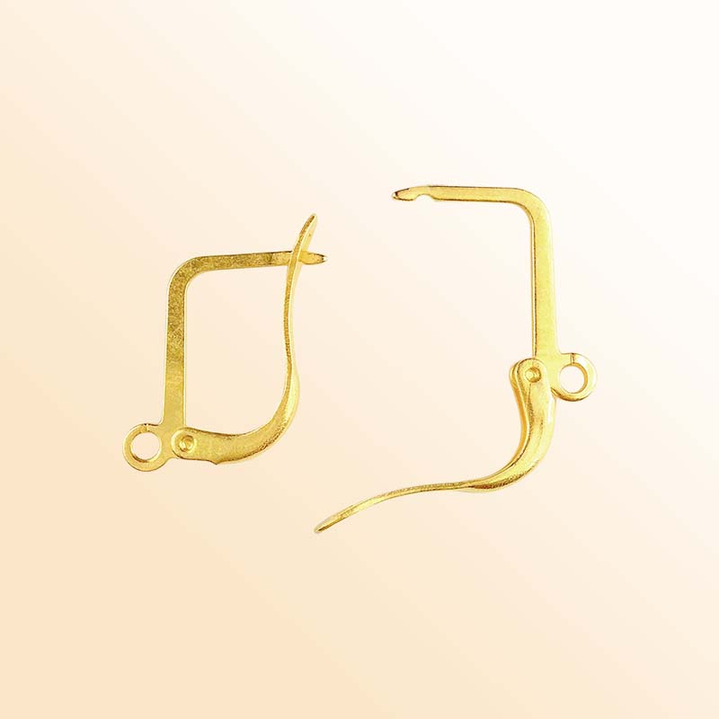 Contemporary 18K Gold Overlay India Square Leverback Earwire For Elegant Earrings Handcrafted In India