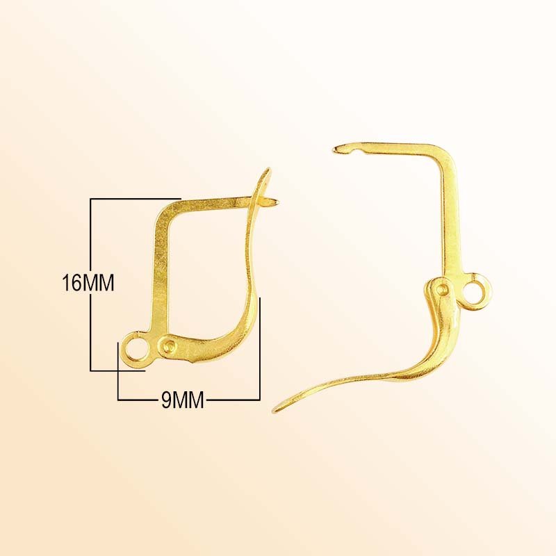 Contemporary 18K Gold Overlay India Square Leverback Earwire For Elegant Earrings Handcrafted In India