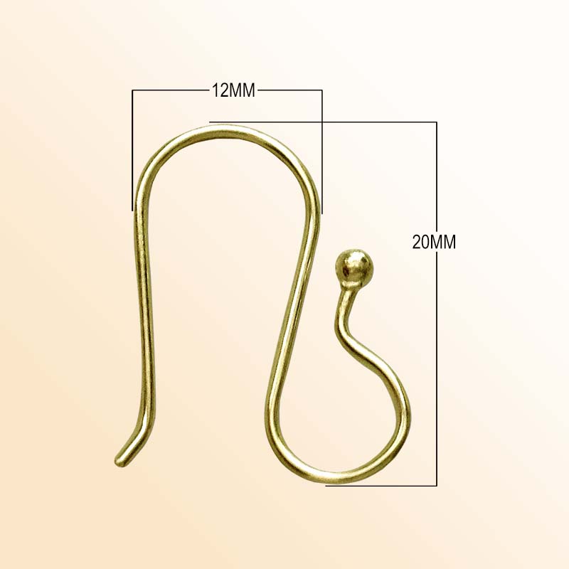 Minimal 18K Gold Overlay India Hook Earwire For Elegant Handmade Earrings Handcrafted In India