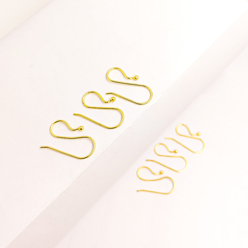 Minimal 18K Gold Overlay India Hook Earwire For Elegant Handmade Earrings Handcrafted In India