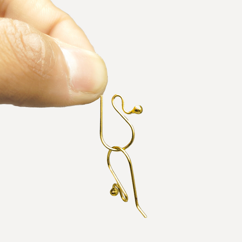 Elegant 18K Gold Overlay India Hook Ball Earwire For Designer Earrings Handcrafted In India