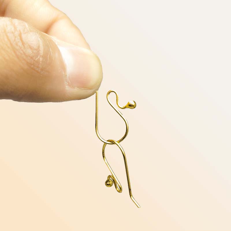 Elegant 18K Gold Overlay India Hook Ball Earwire For Designer Earrings Handcrafted In India