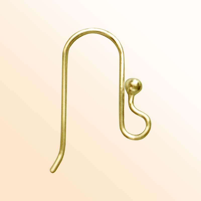 Elegant 18K Gold Overlay India Hook Ball Earwire For Designer Earrings Handcrafted In India