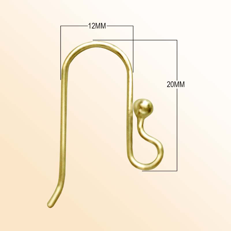 Elegant 18K Gold Overlay India Hook Ball Earwire For Designer Earrings Handcrafted In India