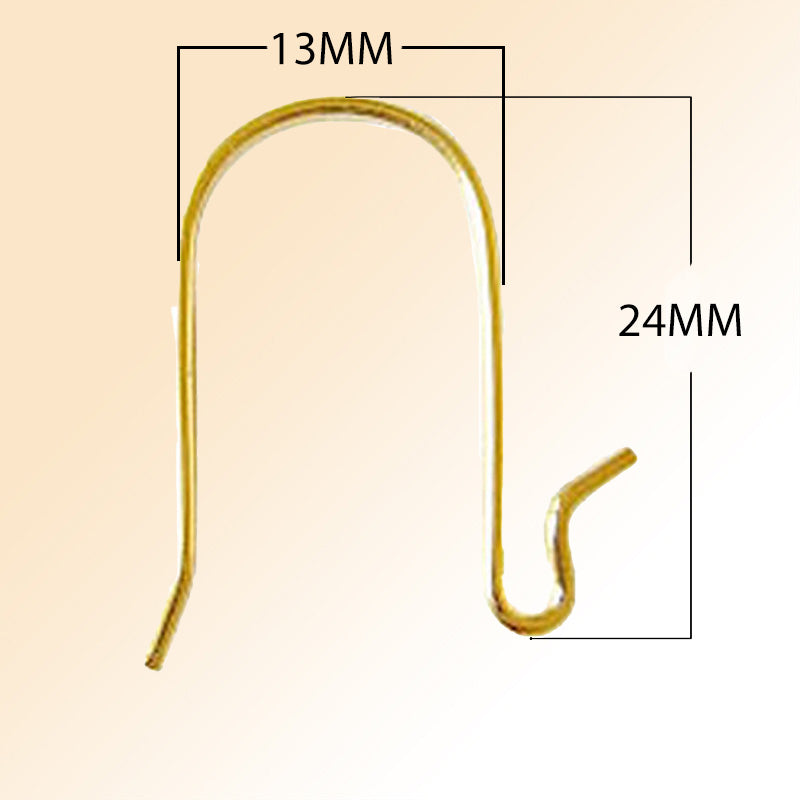Modern 18K Gold Overlay India Flat Curve Earwire For Elegant Handcrafted Earrings Handcrafted In India