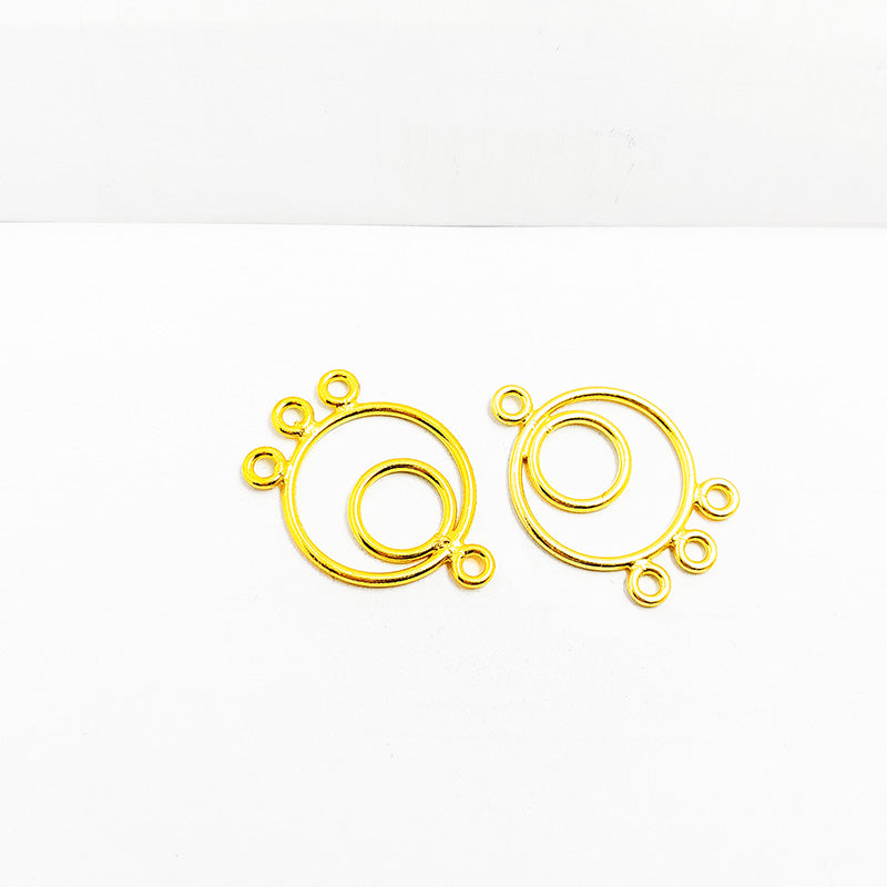 Handmade 18K gold overlay over copper chandelier earring findings from India with polished finish for jewelry making.