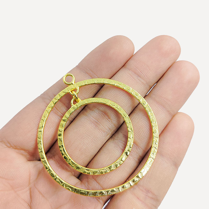 Handcrafted 18K Gold Overlay Over copper chandelier earring findings with multiple loops for DIY statement jewelry making.