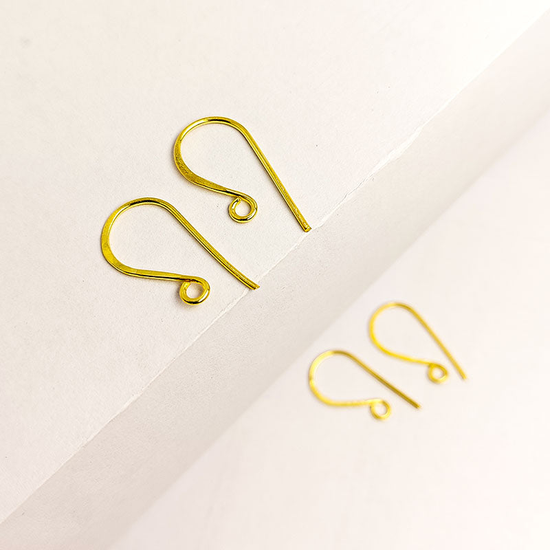 Elegant 18K Gold Overlay India Hook Style Earwire For Designer Earrings Handcrafted In India