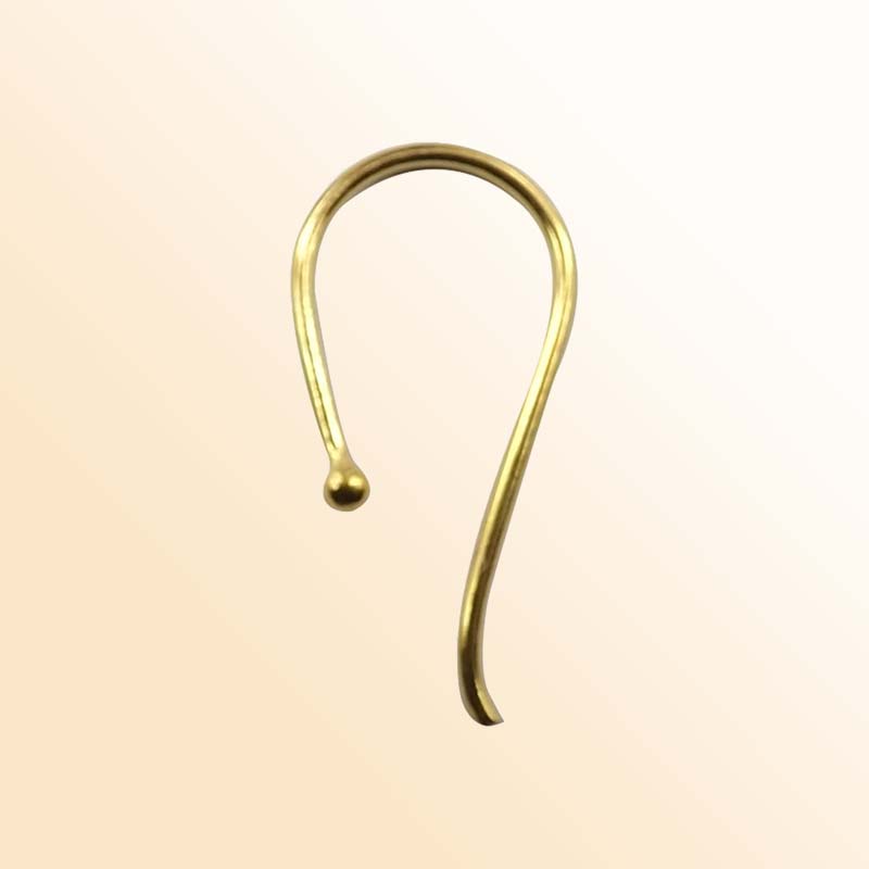 Elegant 18K Gold Overlay India Hook Earwire With Ball Tip For Handcrafted Earrings Handcrafted In India
