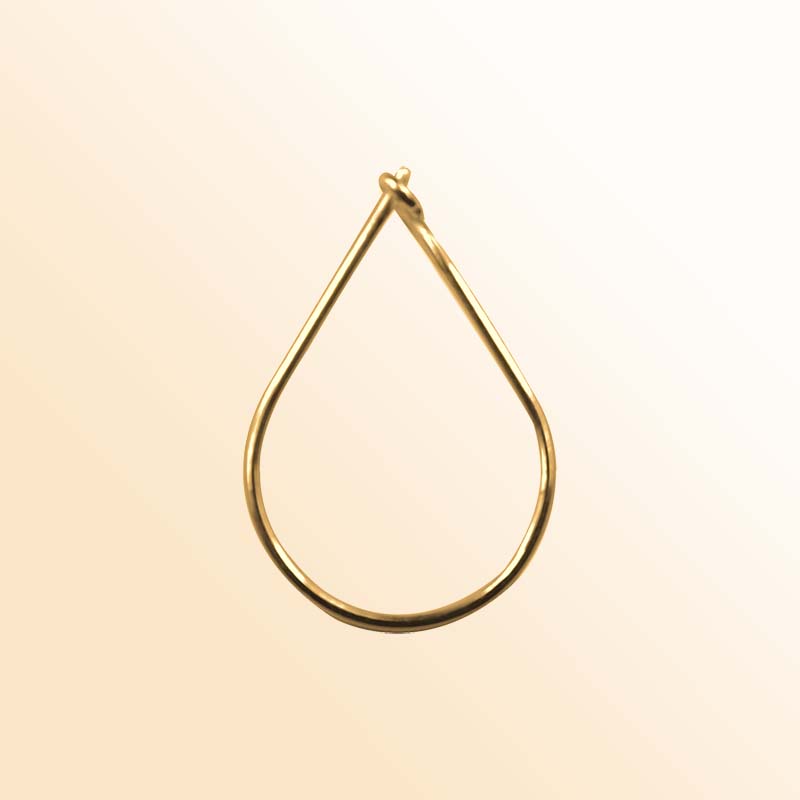 Elegant 18K Gold Overlay India Teardrop Hoop Earwire For Handcrafted Earrings Handcrafted In India