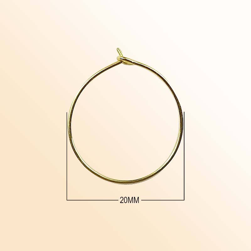 Elegant 18K Gold Overlay India Round Hoop Earwire For Handcrafted Earrings Handcrafted In India