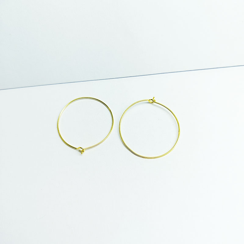 Elegant 18K Gold Overlay India Round Hoop Earwire For Handcrafted Earrings Handcrafted In India