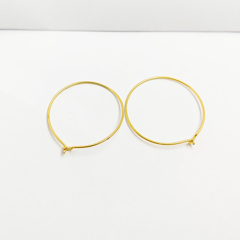 Elegant 18K Gold Overlay India Round Hoop Earwire For Handcrafted Earrings Handcrafted In India