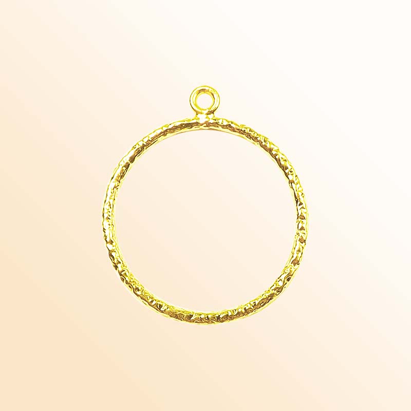 Handcrafted 18K Gold Overlay Hammered Round Hoop Earwire Jewelry Connector Made In India