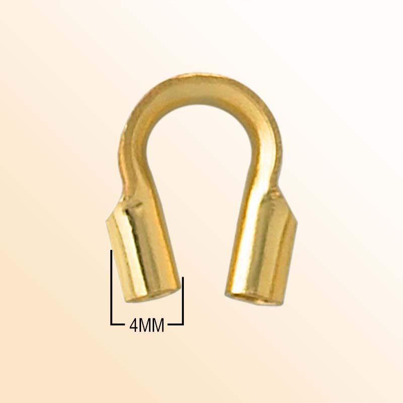 Handcrafted 18K Gold Overlay Wire Protector Jewelry End Component From India