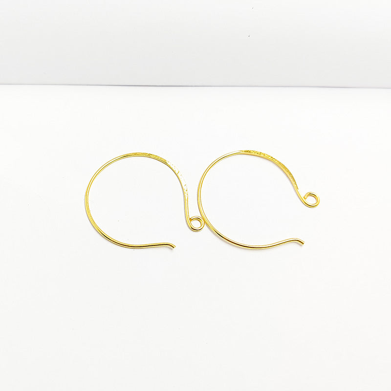 Handcrafted 18K Gold Overlay Circular Hook Earwire Jewelry Connector From India