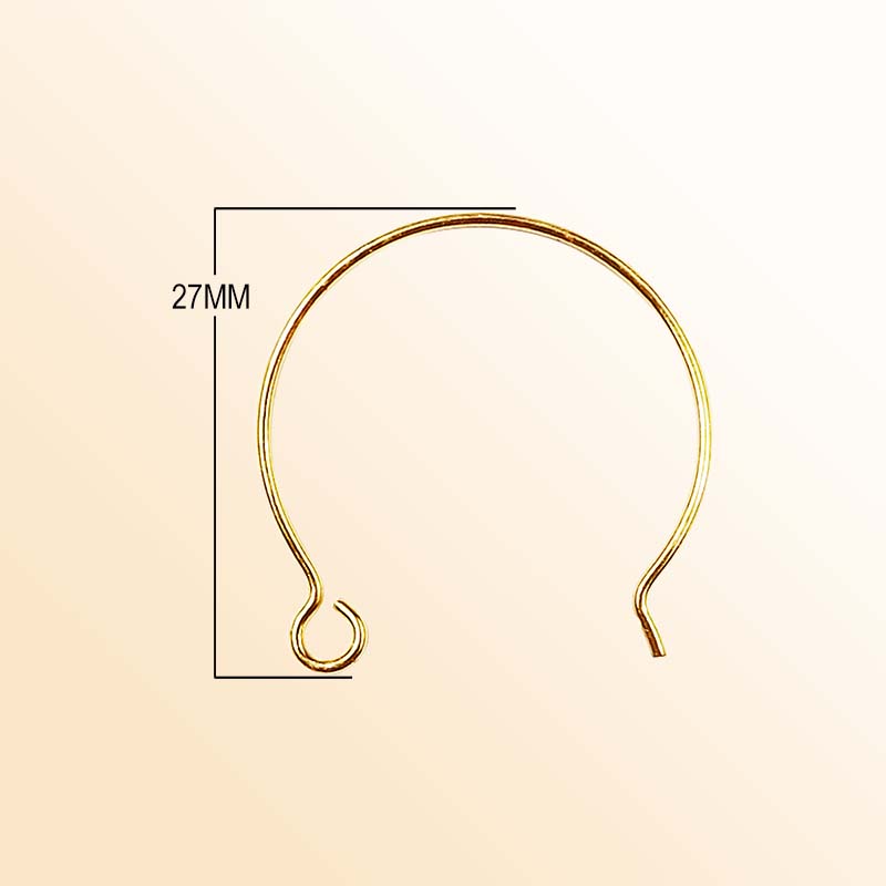 Handcrafted 18K Gold Overlay Round Loop Hook Earwire Jewelry Connector From India