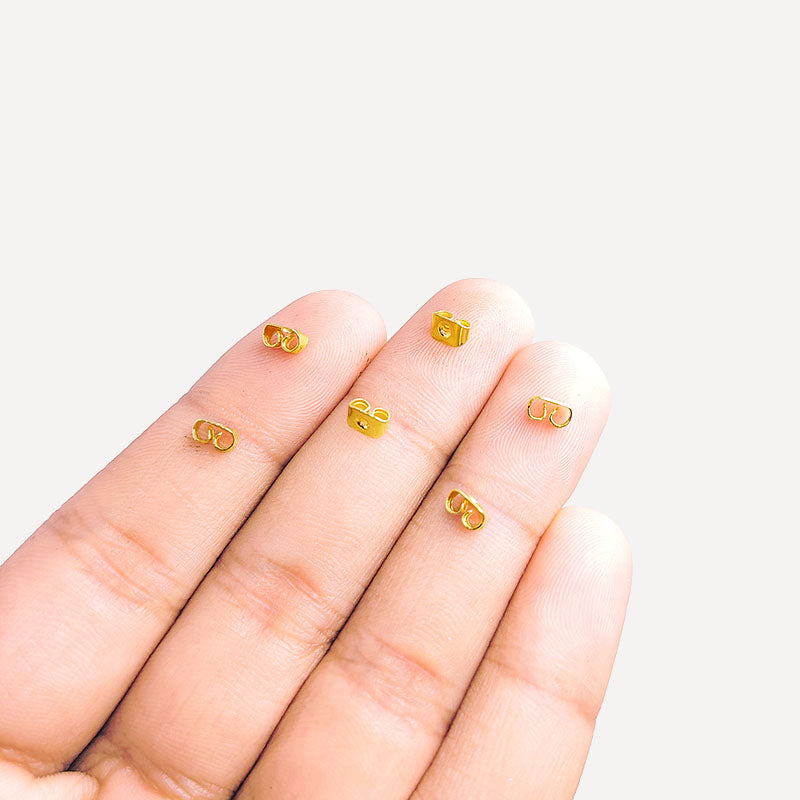 Handcrafted 18K Gold Overlay Square Polished Spacer Bead Jewelry Finding From India