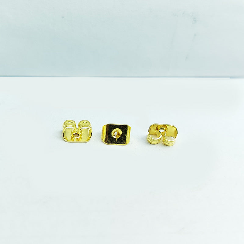 Handcrafted 18K Gold Overlay Square Polished Spacer Bead Jewelry Finding From India
