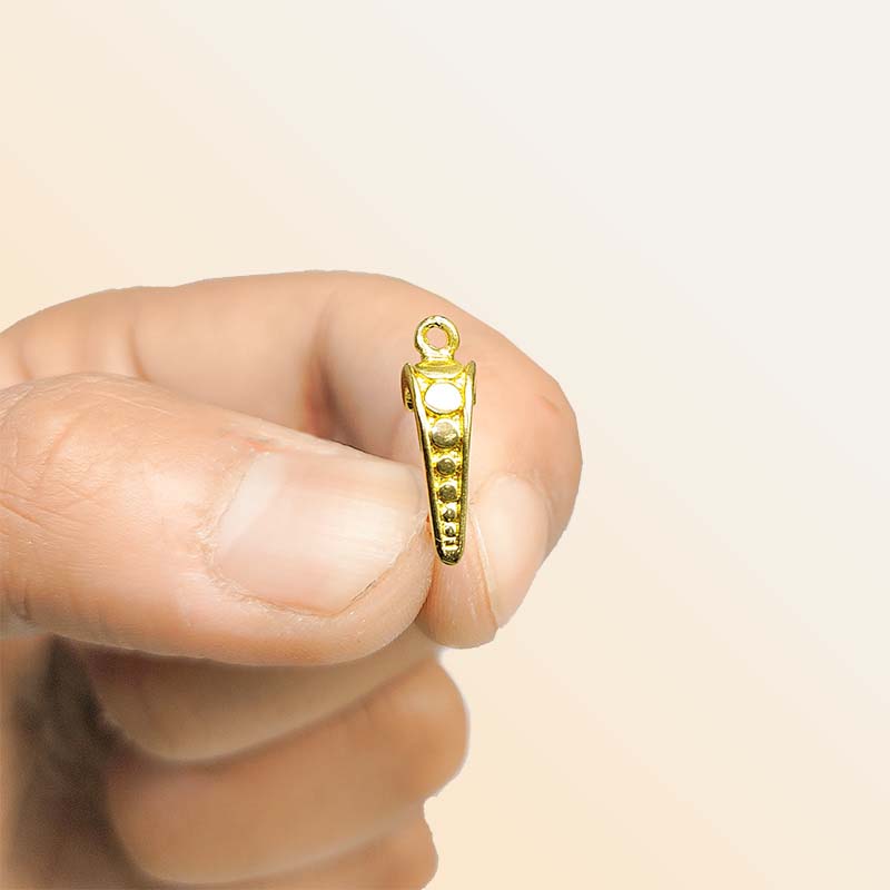 Handcrafted 18K Gold Overlay Designer Half Hoop Stud Earwire Jewelry Connector From India