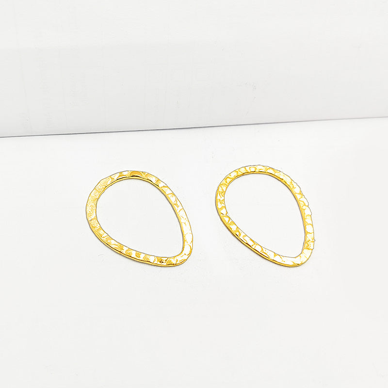 Handcrafted 18K Gold Overlay Hammered Teardrop Jewelry Connector From India