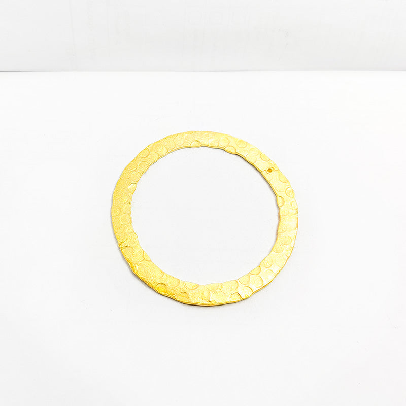 Handcrafted 18K Gold Overlay Hammered Round Jewelry Connector From India