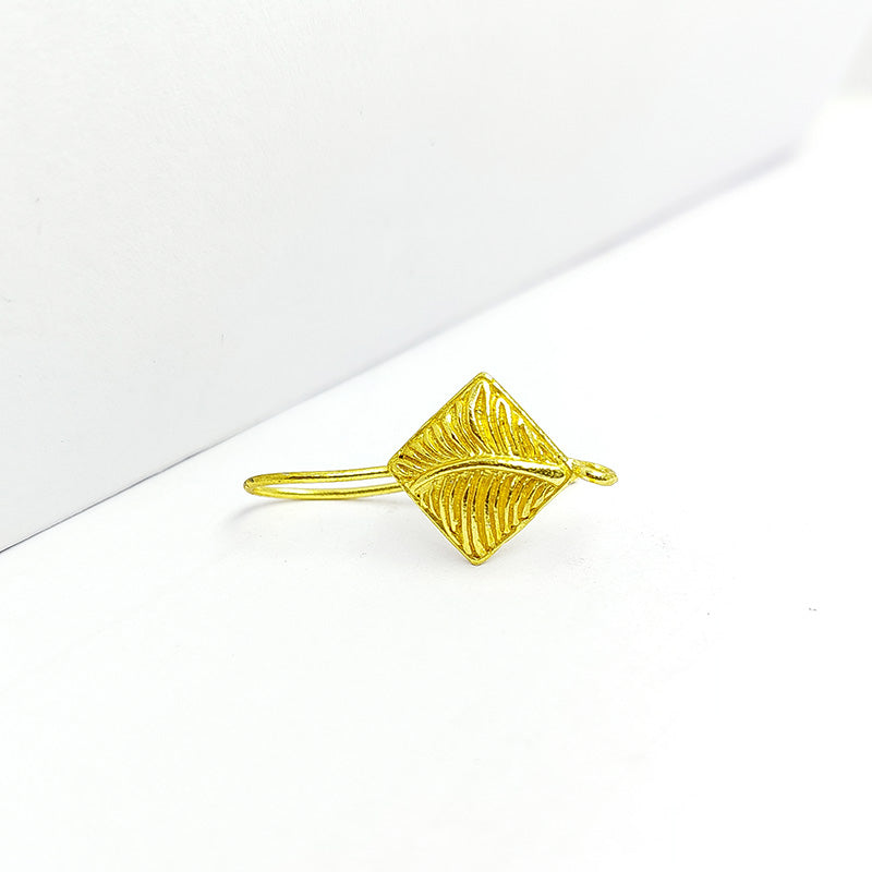 Handcrafted 18K Gold Overlay Diamond Leaf Earwire Jewelry Finding From India