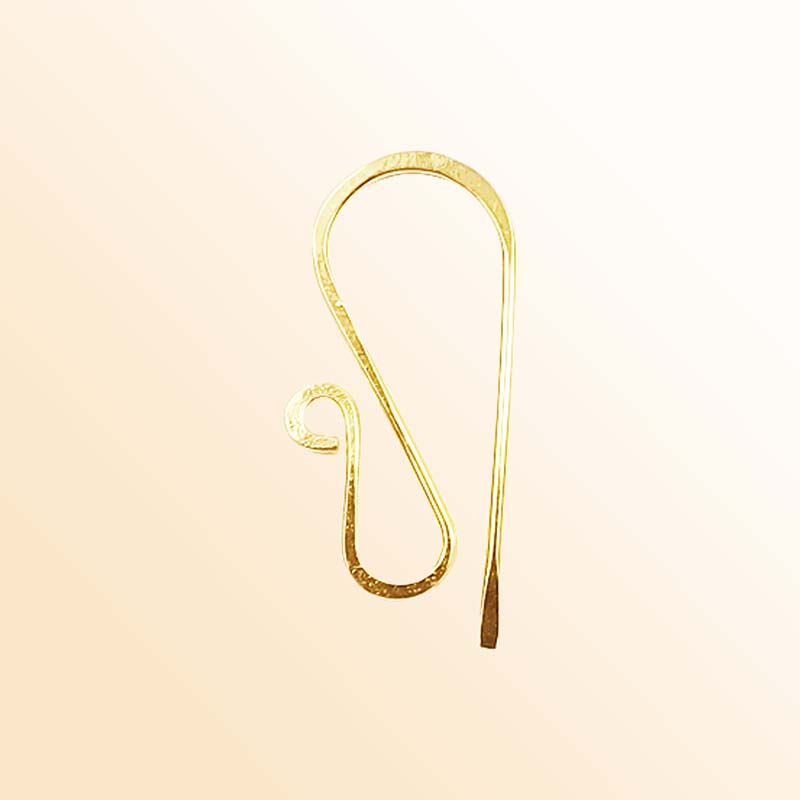 Handcrafted 18K Gold Overlay Spiral Hook Earring Wire From India