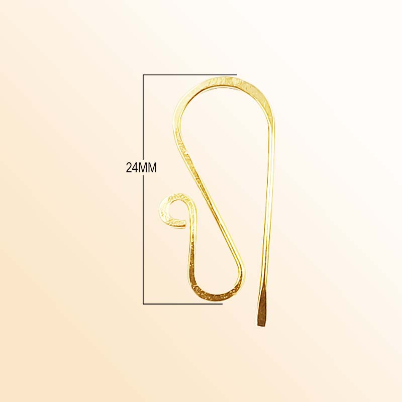 Handcrafted 18K Gold Overlay Spiral Hook Earring Wire From India