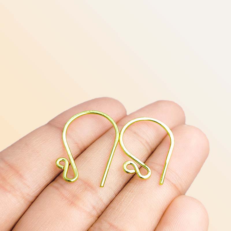 Handcrafted 18K Gold Overlay Infinity Loop Earring Wire From India