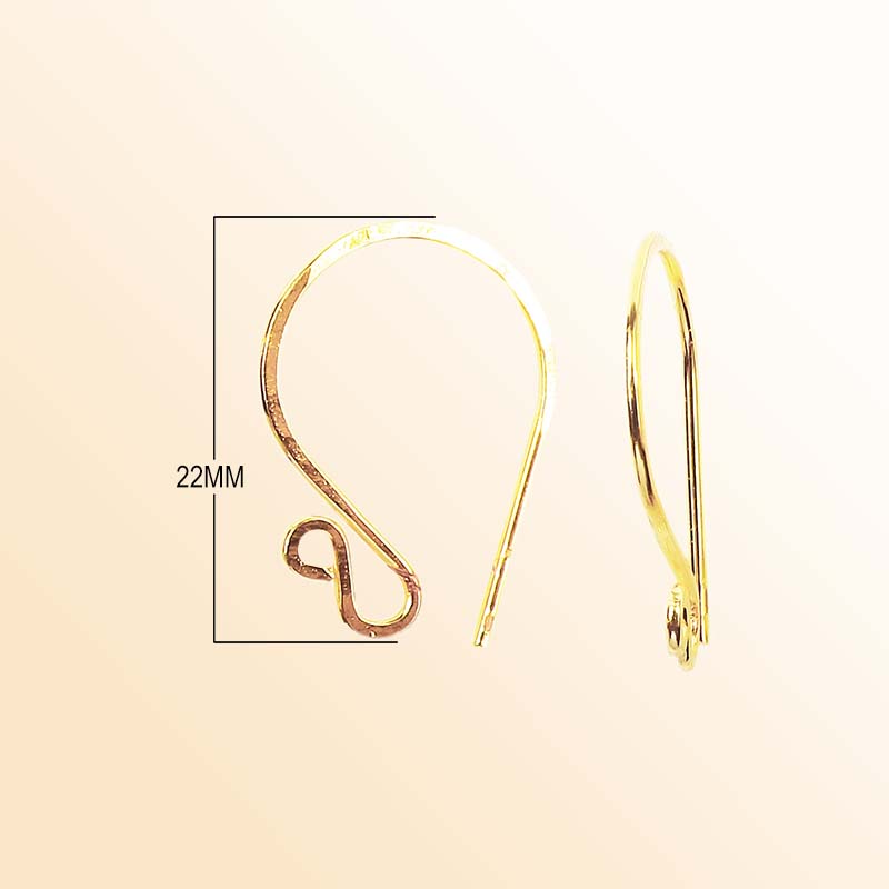 Handcrafted 18K Gold Overlay Infinity Loop Earring Wire From India