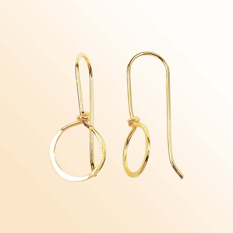 Handcrafted 18K Gold Overlay Round Loop Earring Wire From India