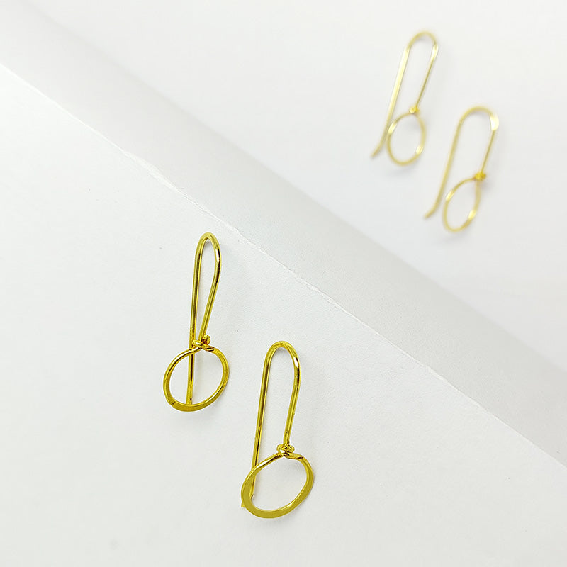 Handcrafted 18K Gold Overlay Round Loop Earring Wire From India