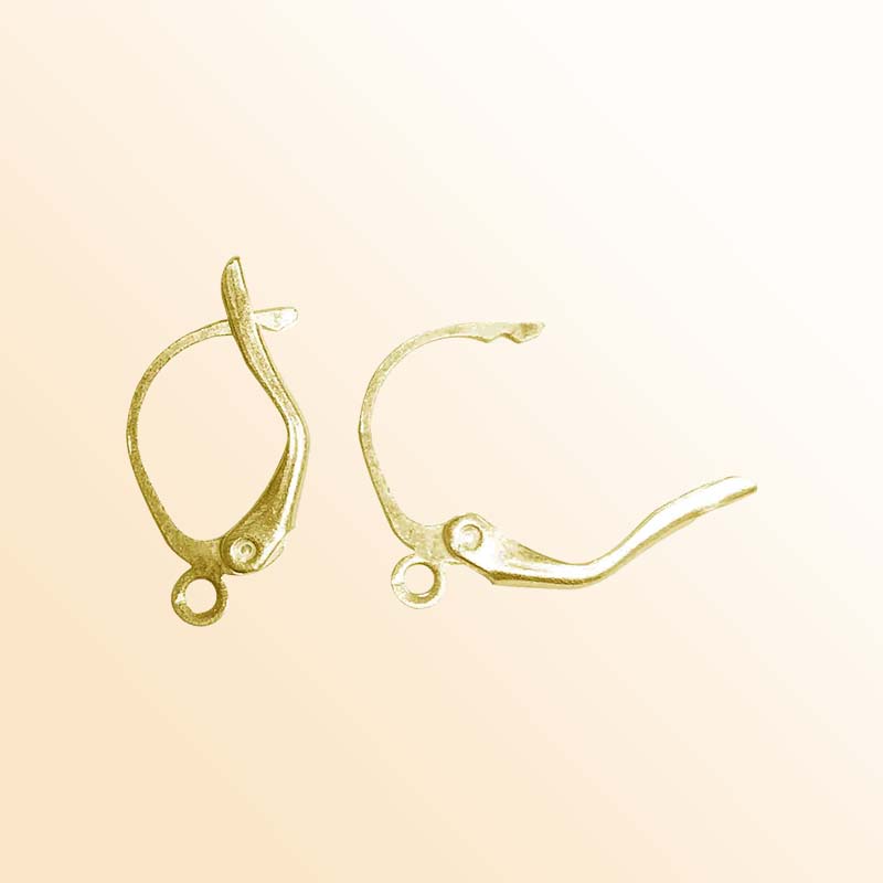 Handcrafted 18K Gold Overlay Leverback Earring Wire From India