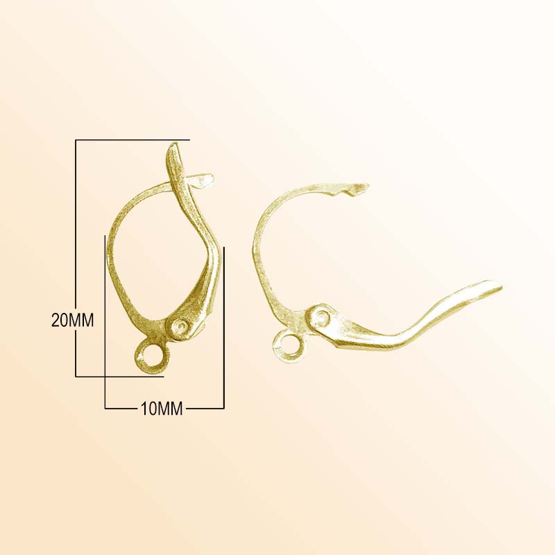 Handcrafted 18K Gold Overlay Leverback Earring Wire From India