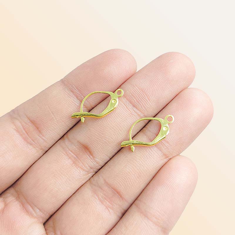 Handcrafted 18K Gold Overlay Leverback Earring Wire From India